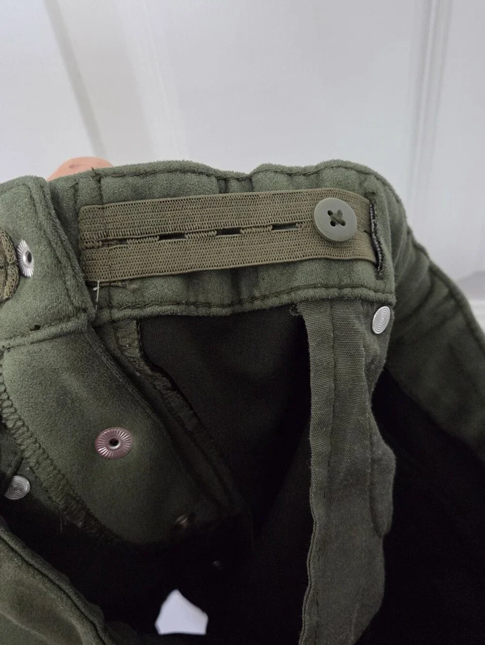Wonder Nation Girls Olive Green Faux Suede Button Front Mini Skirt Size XL 14/16